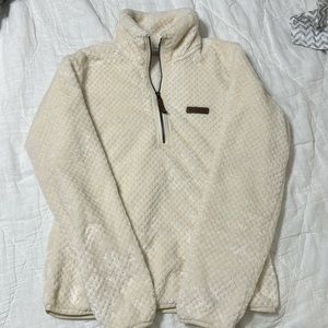Columbia Women’s Fire Side Sherpa 1/4 zip; color: chalk; size Small